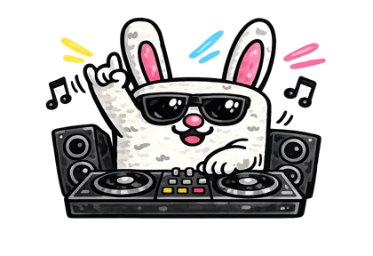 Pom Pom at the music decks